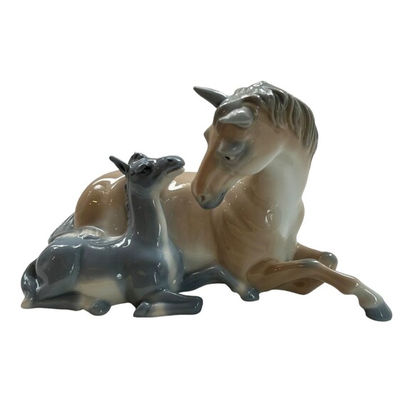 Vintage 1985 Franklin Mint Tenderness Mother With Foal Figurine By‎ Poul Ipsen - Picture 1 of 8